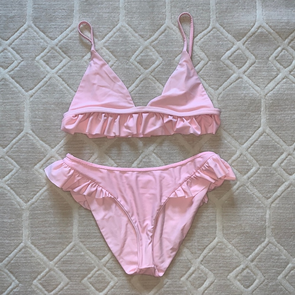 Lovers + Friends pink bikini set